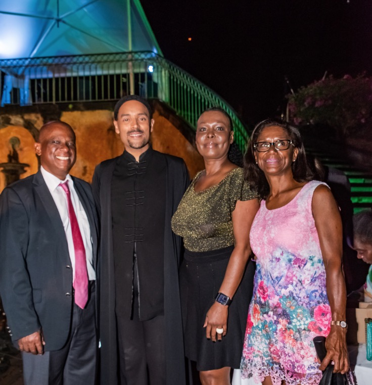 Christian Rapha (maire de St Pierre), Fabrice Di Falco, Catherine Nordey (Fondation Orange), Line Durpes (directrice Orange Martinique)