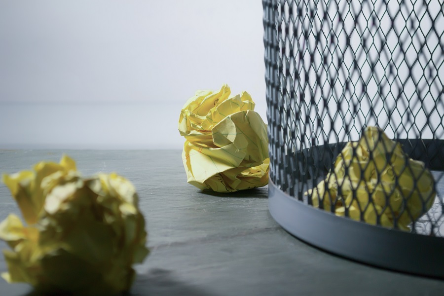 Corbeille et gaspillage de papier
