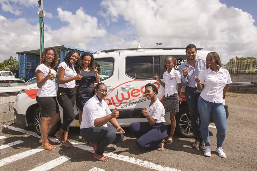 Une partie de l'équipe d'Alwego Martinique 