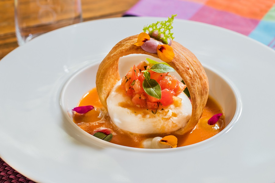 Plat préparé par le chef du restaurant La Mandoline aux Trois-Ilets