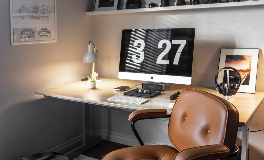 Bureau d'un télétravailleur