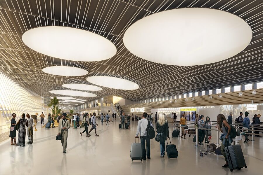 Intérieur aéroport Guadeloupe Pôle Caraibes