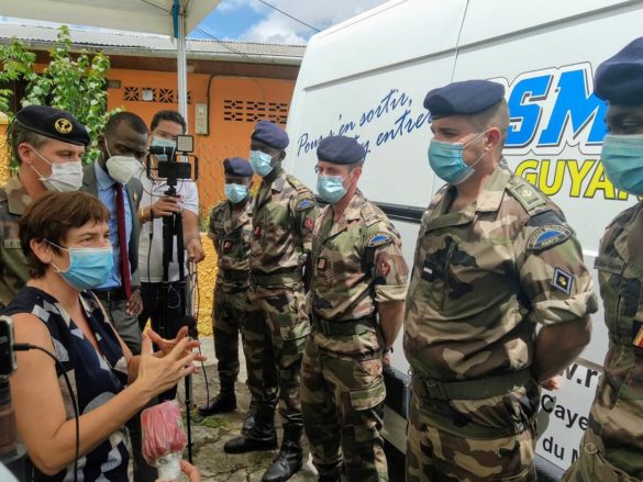 Visite Annick Girardin au RSMA Guyane