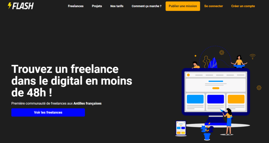 Flash - plateforme freelance Antilles-Guyane