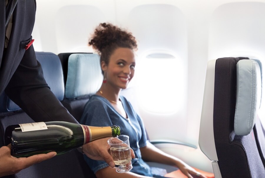 Service champagne - classe économique - Air France
