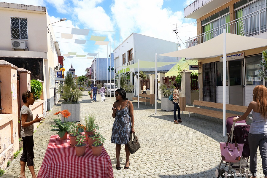 Rue piétonne - Grand-Bourg à Marie-Galante