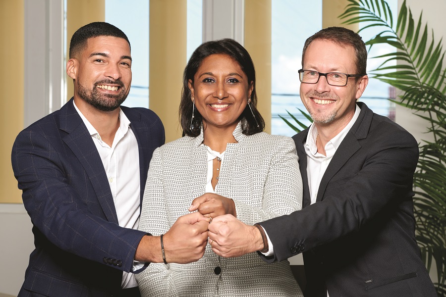 Kevin Pilati, Mylène Perian-Bureau, François-Xavier Karmann - Crédit Agricole Mutuel de Guadeloupe