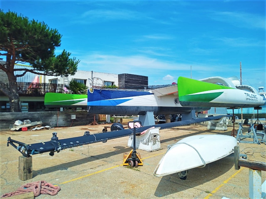 Chantier du trimaran de David Ducosson