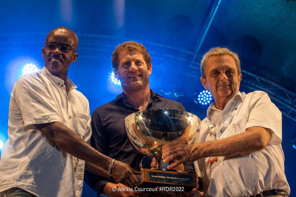 Ary Chalus, président du conseil régional de Guadeloupe et Charles Caudrelier, vainqueur de la Route du Rhum 2022