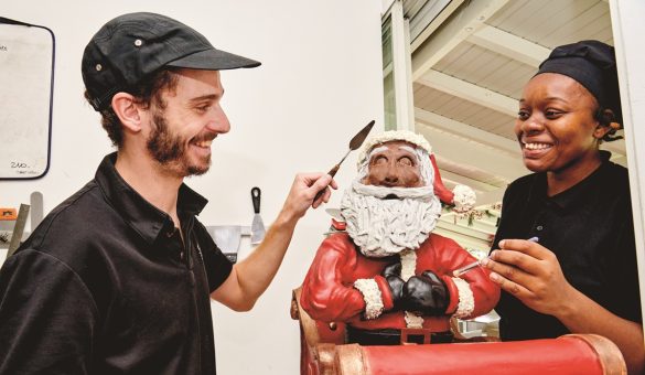 Père Noel en chocolat chez David Vignau